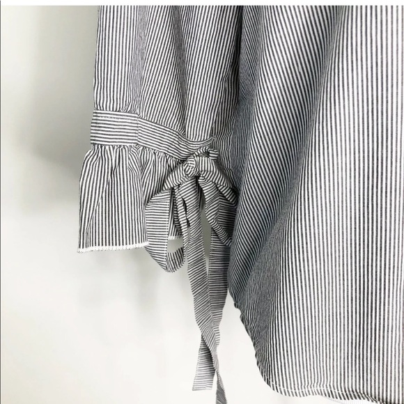 VELVET HEART Striped Shirt Bell Tie Sleeves Sz. L - Picture 5 of 8